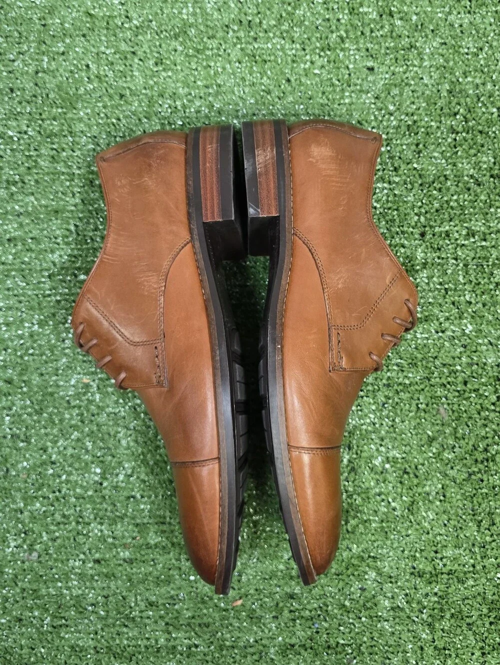 Cole Haan Lenox Hill Cap Toe Oxford Polished Leather British Brown Size 8.5